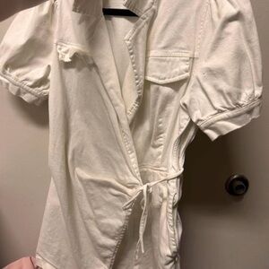White denim romper